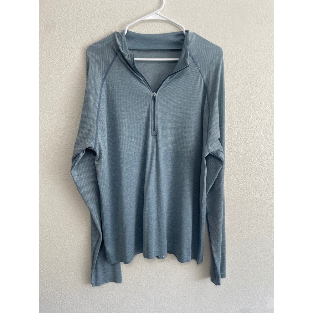 Lululemon Metal Vent Tech 1/2 Zip Mens XXL Blue Heather EUC Performance Top